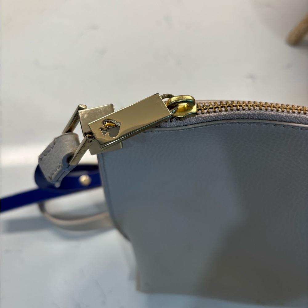 Kate Spade Cream and Blue Crossbody Bag with Tassel - Picture 7 of 8